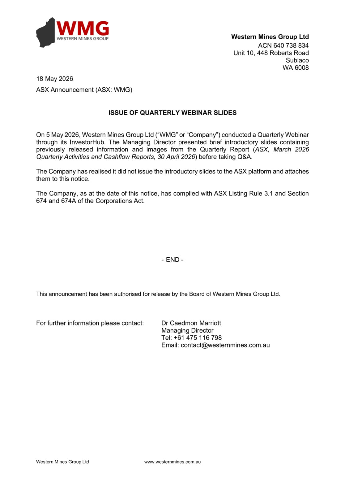 Shareholder Quarterly Webinar Update